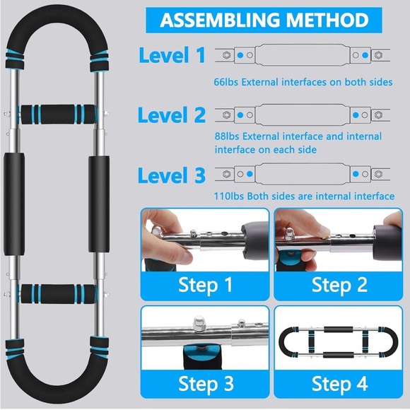 Adjustable Chest & Arm Trainer 66-110lb Portable Upper Body Equipment NEW - Picture 3 of 8